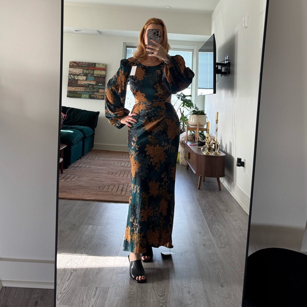 Astr Teal and Orange Floral Dress NWT